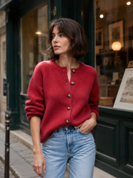 Sillie Anne oversized cardigan - cherry red