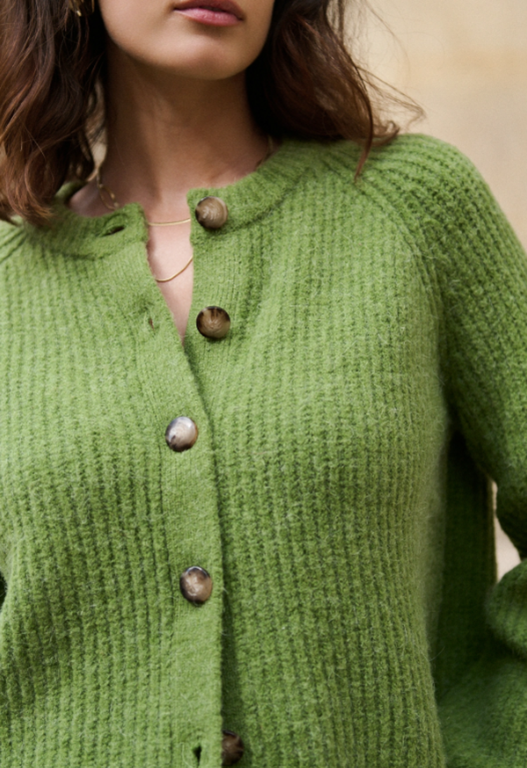 Sillie Anne oversized cardigan - avocado green
