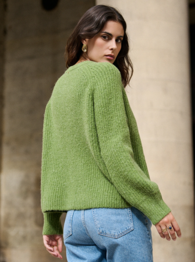 Sillie Anne oversized cardigan - avocado green
