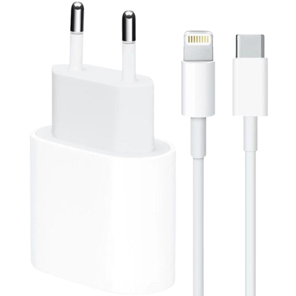 graan Beschuldigingen licht iPhone snellader USB-C oplader 20W + 1 meter kabel