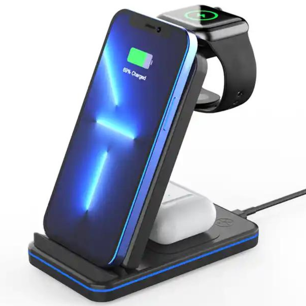 Vospo 3 in 1 draadloze oplader voor iPhone en Android