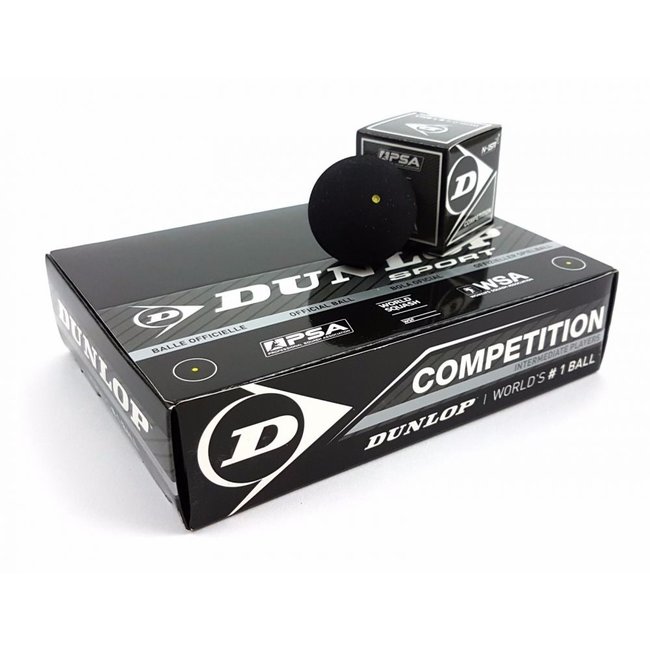 Dunlop Competition Squashbal 1 Gele Stip x12