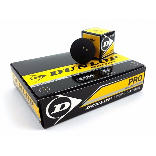 Dunlop Pro Squashbal 2 Gele Stippen x12