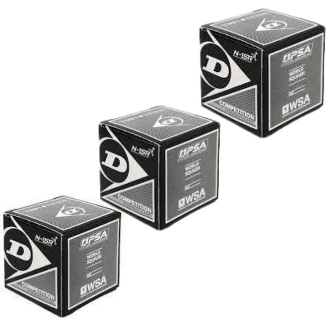 Dunlop Competition Squashbal 1 Gele Stip  x3