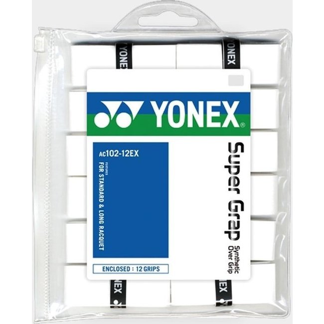 Yonex Wet Super Grap 12 Pack AC102EX Zwart en Wit