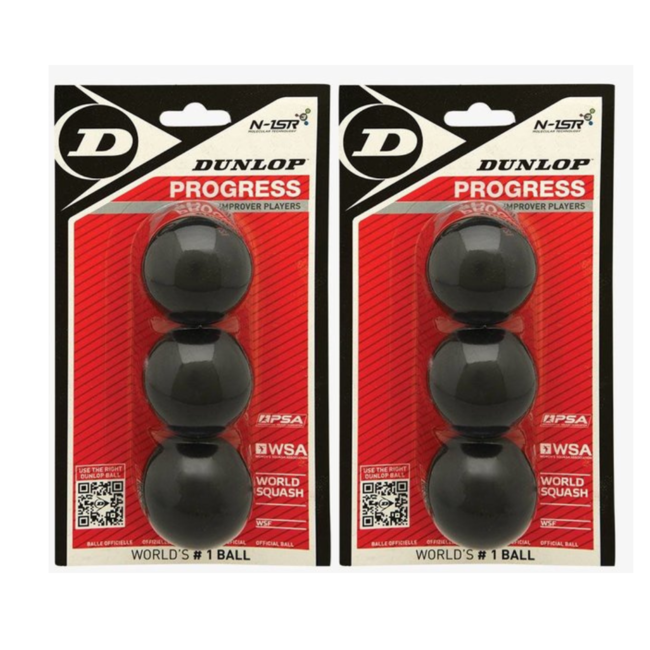 Dunlop Progress Squashbal 2x3 Bal Blister