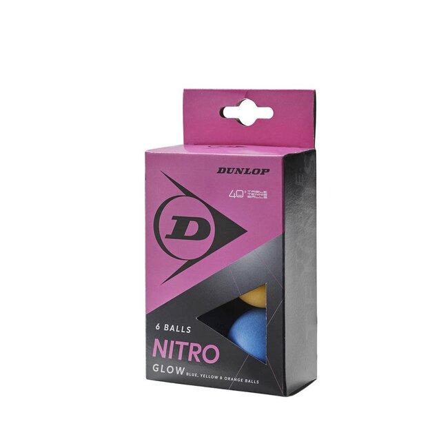 Dunlop 40+ Nitro Glow Tafeltennisbal 6 Ballen