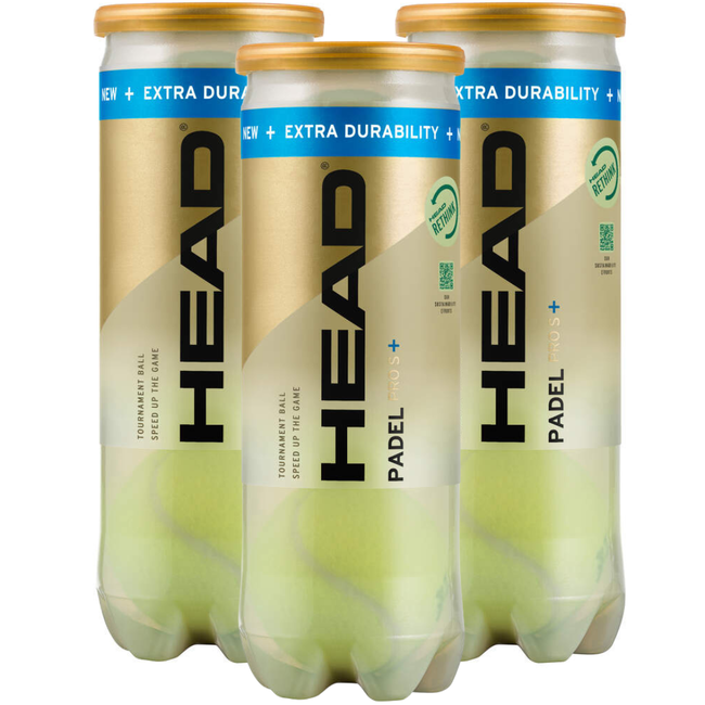 Head Padel Pro S+ Padelballen 3x3 stuks