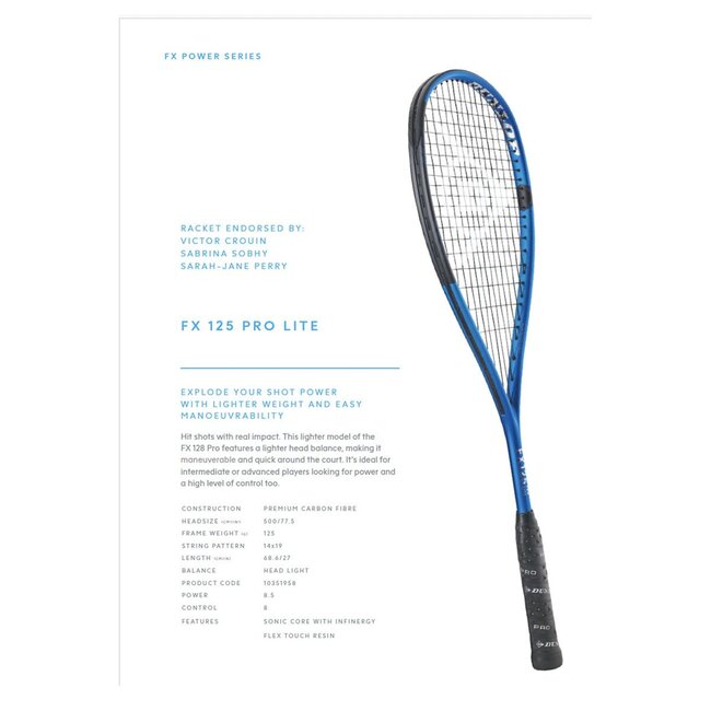 Dunlop FX 125 Pro Lite Bumper Set (Squashracket)