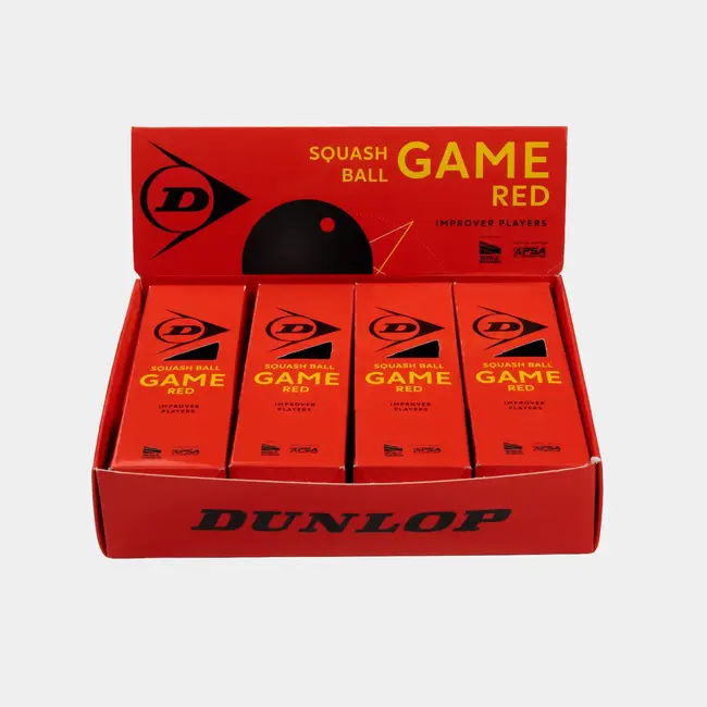 Dunlop Game Red 4x3 Squashbal (12 ballen)