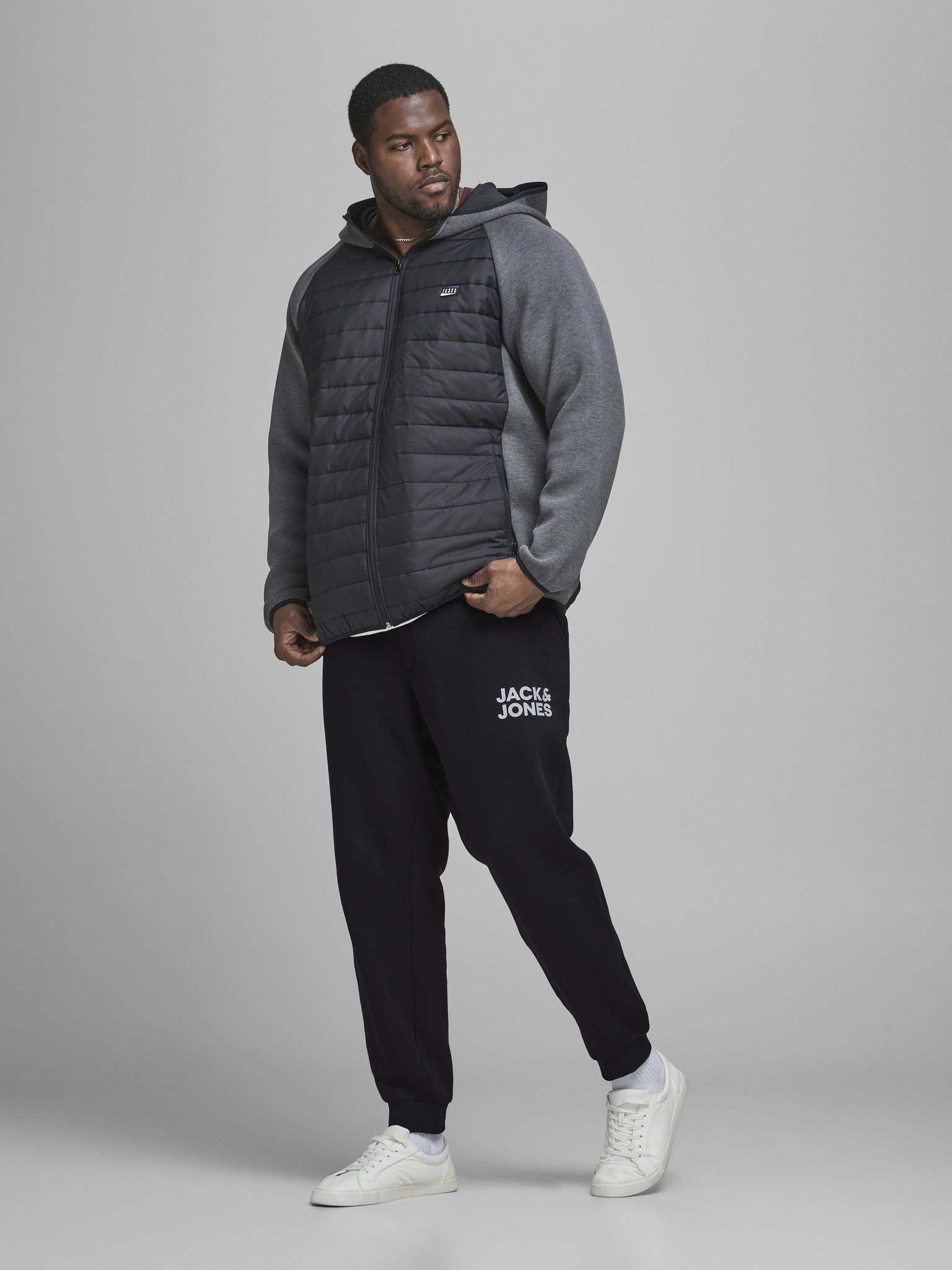 JACK&JONES PLUS JJIGORDON JJNEWSOFT SWEAT PANT GMS PS