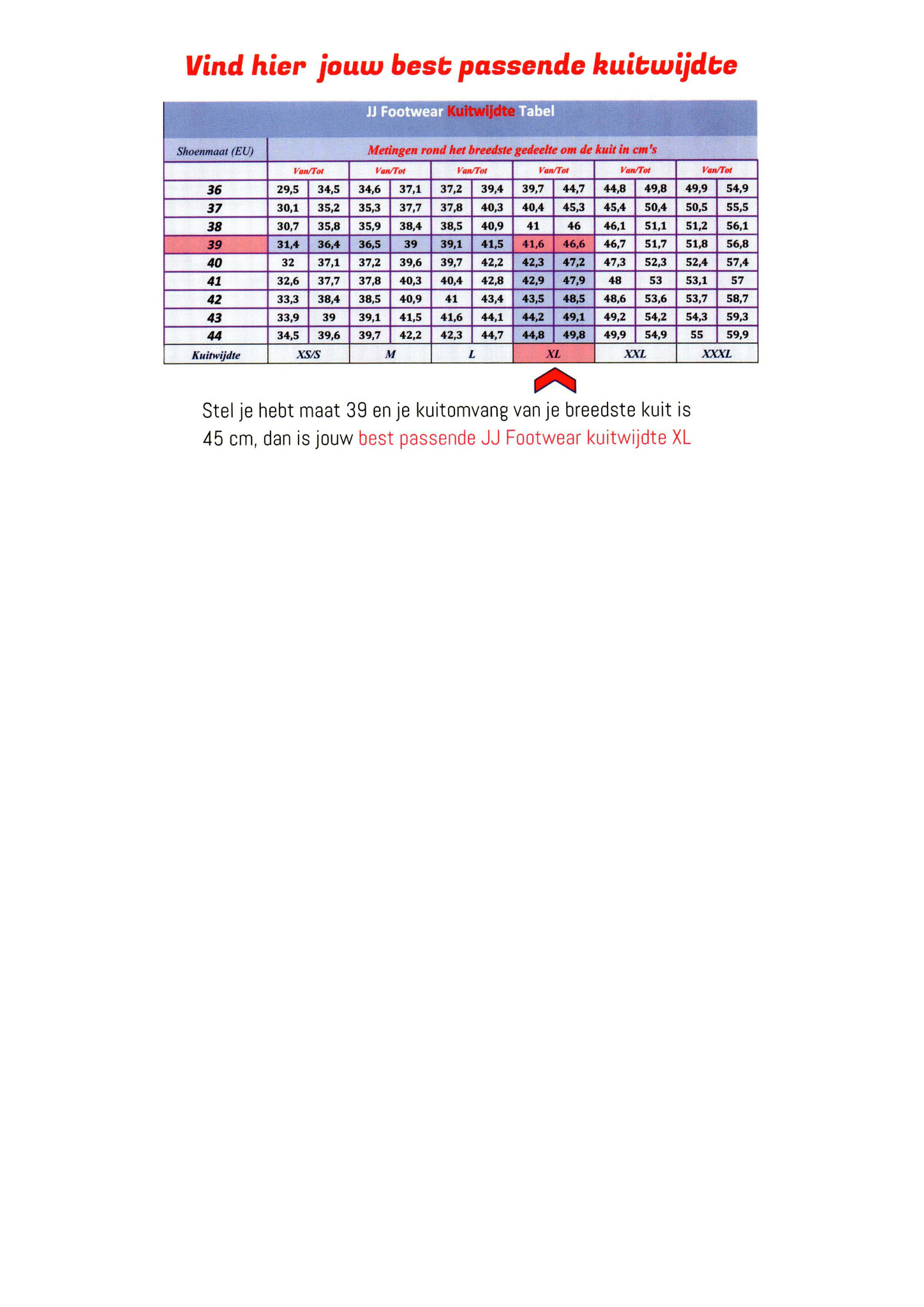 JJ Footwear JJ Laars - Niada / Kreta schachtwijdte XXXL