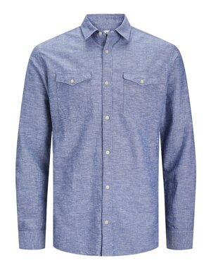 JACK&JONES PLUS JCOSHERIDAN LINEN BLEND SHIRT LS PLS