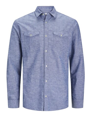 JACK&JONES PLUS JCOSHERIDAN LINEN BLEND SHIRT LS PLS
