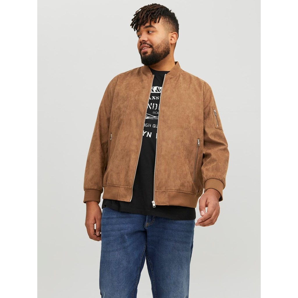 JACK&JONES PLUS JJEROCKY FAUX SUEDE BOMBER NOOS PLS