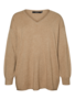 Vero Moda Curve VMCGOLD ROLL LS LONG V-NECK PULLOVER CUR