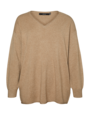 Vero Moda Curve VMCGOLD ROLL LS LONG V-NECK PULLOVER CUR
