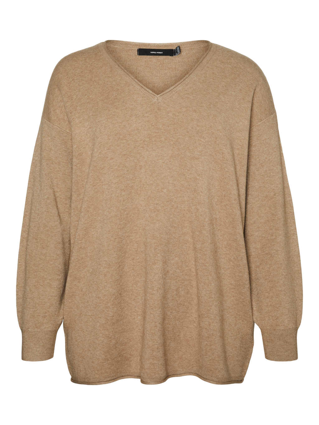 Vero Moda Curve VMCGOLD ROLL LS LONG V-NECK PULLOVER CUR