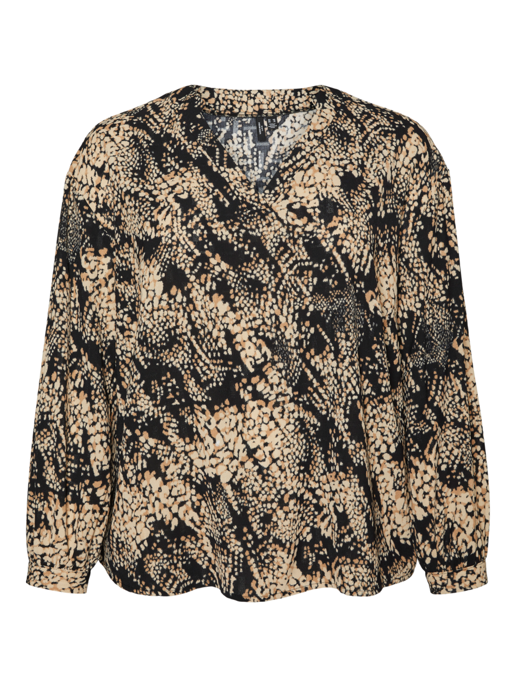 Vero Moda Curve VMCOFREYA L/S V-NECK TOP WVN BTQ CUR GA