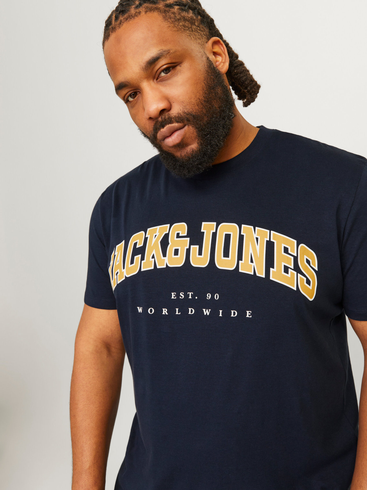 JACK&JONES PLUS JJECALEB VARSITY TEE SS O-NECK NOOS PLS (meerdere kleuren)