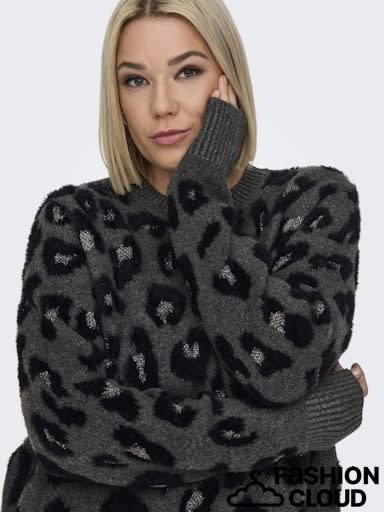 ONLY CARMAKOMA CARSARA LS JQ GLITTER O-NECK KNT