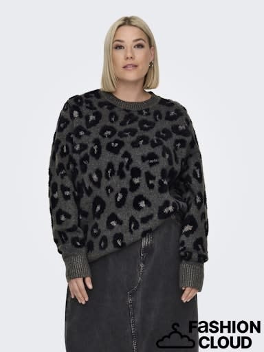 ONLY CARMAKOMA CARSARA LS JQ GLITTER O-NECK KNT