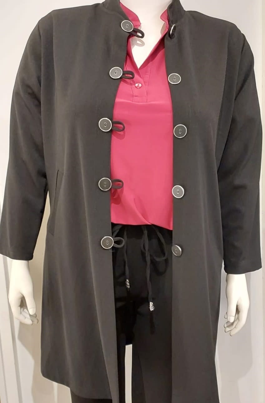 Magna Magna N-2304 Blazer met knoop en sluiting zwart