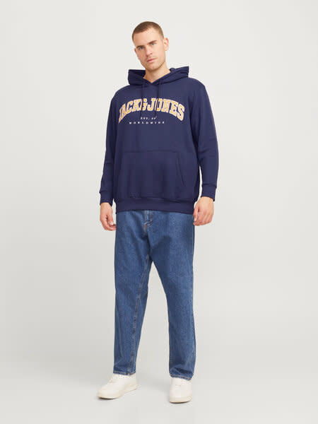 JACK&JONES PLUS JJECALEB VARSITY SWEAT HOOD NOOS PLS