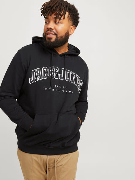 JACK&JONES PLUS JJECALEB VARSITY SWEAT HOOD NOOS PLS