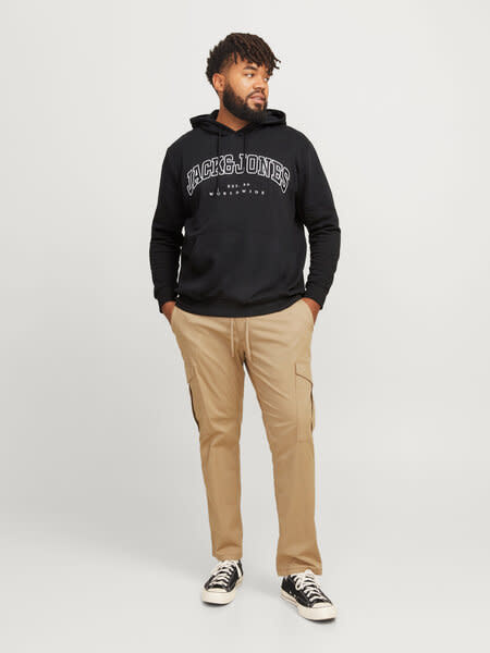 JACK&JONES PLUS JJECALEB VARSITY SWEAT HOOD NOOS PLS