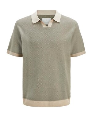 JACK&JONES PLUS JPRCCEASTON KNIT SPLIT NECK SS PLS