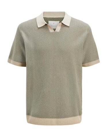 JACK&JONES PLUS JPRCCEASTON KNIT SPLIT NECK SS PLS