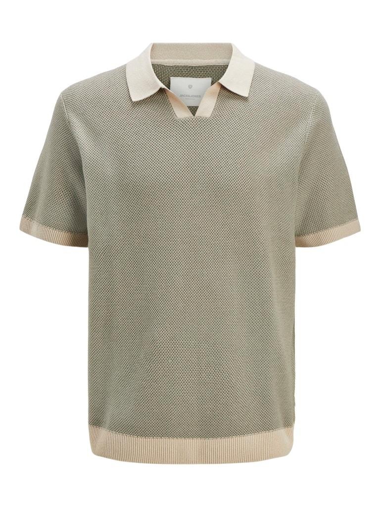 JACK&JONES PLUS JPRCCEASTON KNIT SPLIT NECK SS PLS