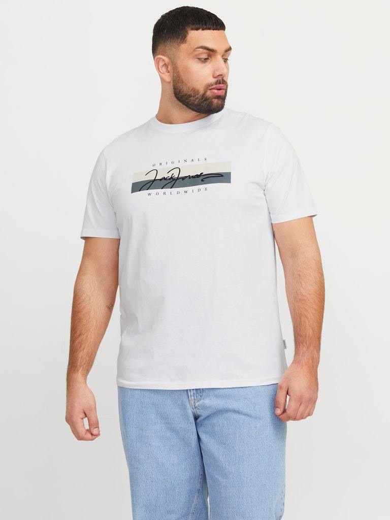 JACK&JONES PLUS JORFREDERIKSBERG BOX TEE SS C.N PLS (4 kleuren)