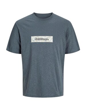 JACK&JONES PLUS JORSPLIT AOP BRANDING TEE SS CREW  PLS (4 kleuren)
