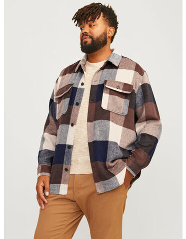 JACK&JONES PLUS JJEBRADLEY OLLIE OVERSHIRT LS NOOS PLS