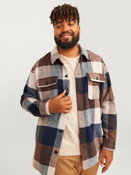 JACK&JONES PLUS JJEBRADLEY OLLIE OVERSHIRT LS NOOS PLS (2 varianten)