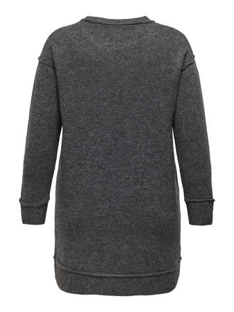 ONLY CARMAKOMA CARHAZEL LS O-NECK DRESS BF KNT