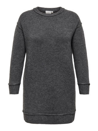 ONLY CARMAKOMA CARHAZEL LS O-NECK DRESS BF KNT