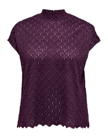 ONLY CARMAKOMA CARAUBREY S/S CAPSLEEVE BLOUSE JRS