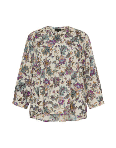 NO. 1 BY OX Loose Blouse w V-neck and 3/4 sleeves