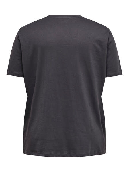 ONLY CARMAKOMA CARKONI FOIL S/S O-NECK TOP JRS