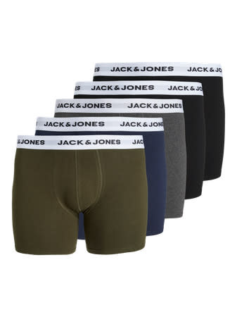 JACK&JONES PLUS JACBASIC WHITE WB TRUNKS 5 PACK NOOS PLS