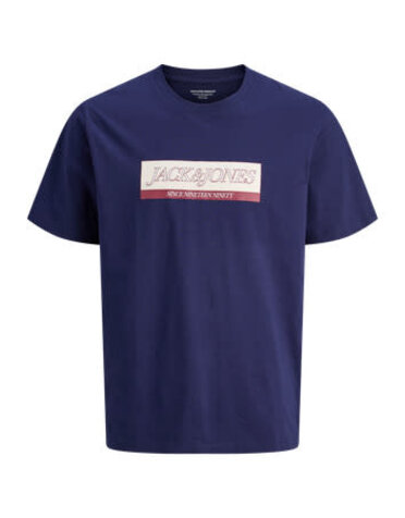 JACK&JONES PLUS JORINWOOD BLOCK BRANDING TEE SS CN PLS