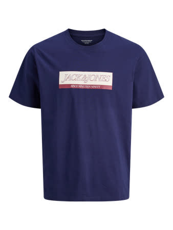 JACK&JONES PLUS JORINWOOD BLOCK BRANDING TEE SS CN PLS