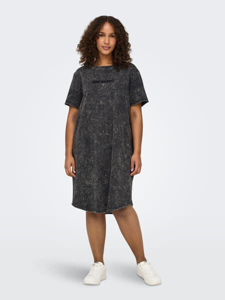 ONLY CARMAKOMA CARASTON S/S O-NECK SWEAT KNEE DRESS JRS