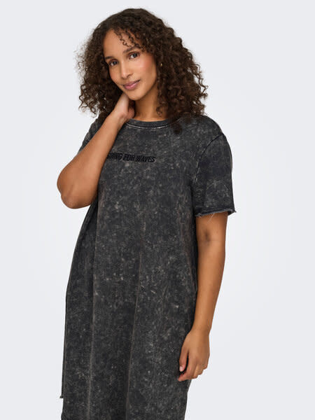 ONLY CARMAKOMA CARASTON S/S O-NECK SWEAT KNEE DRESS JRS