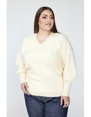 NO. 1 BY OX Sweater V neck w balllon sleeves (2 kleuren)