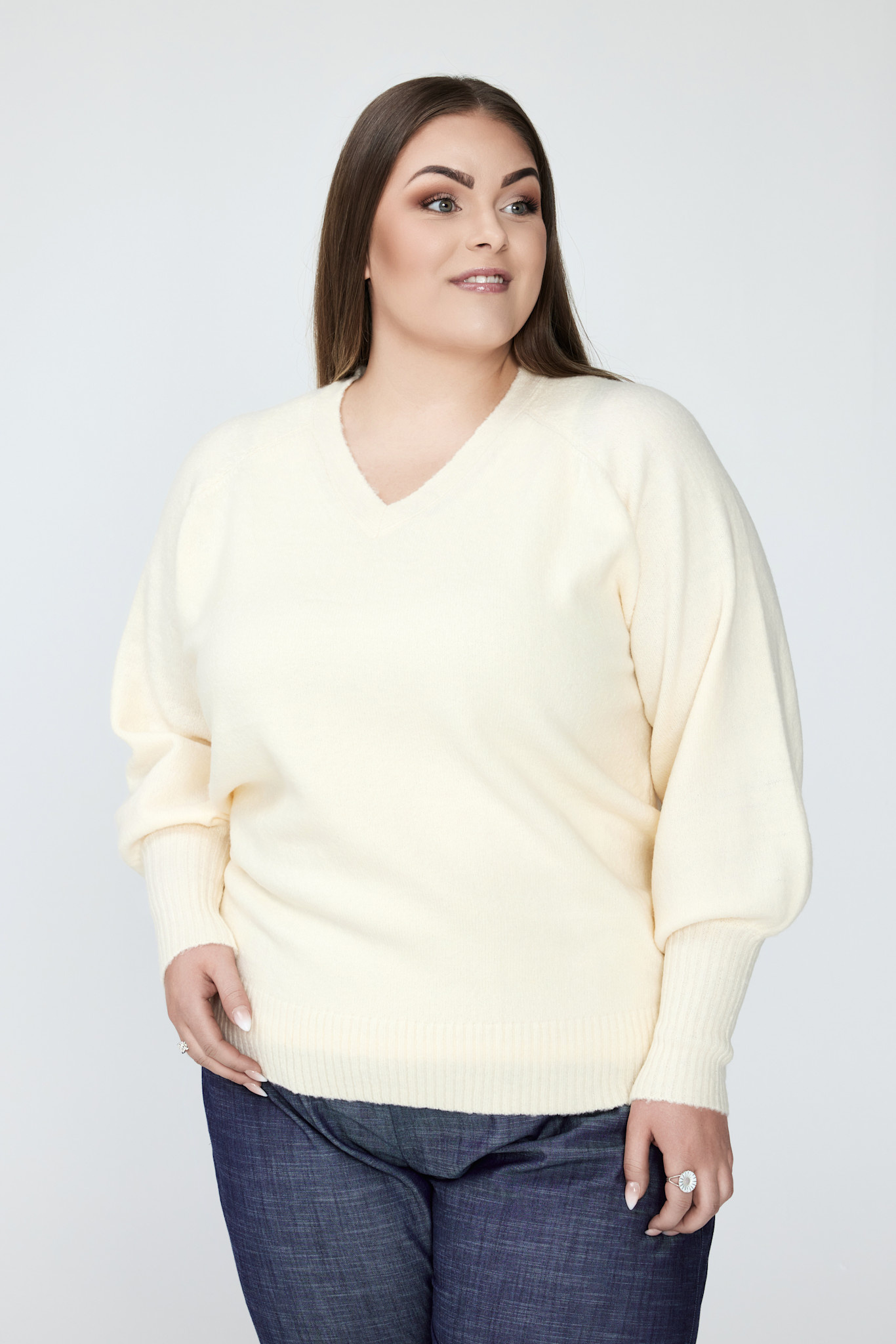 NO. 1 BY OX Sweater V neck w balllon sleeves (2 kleuren)