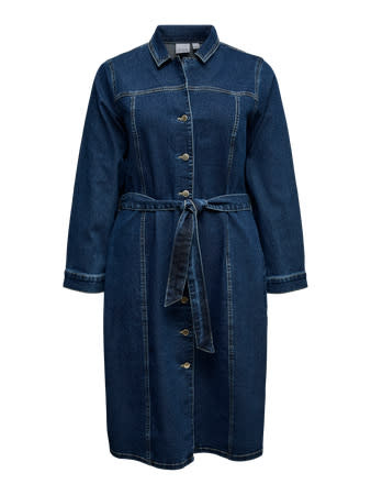 Vero Moda Curve VMCTELLY LS BNK  DNM DRESS VI3531 CUR